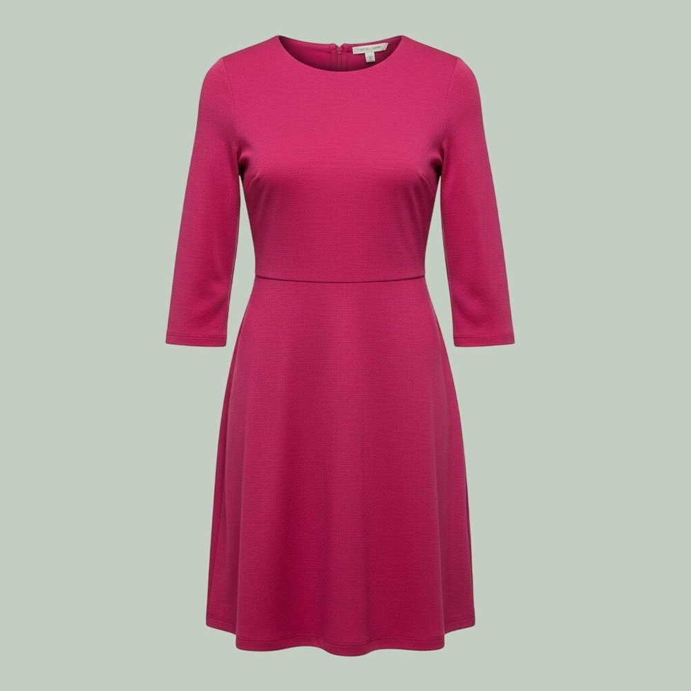 Barbiecore Preppy Textured Fit and Flare Dress Womens XS Red Old Navy